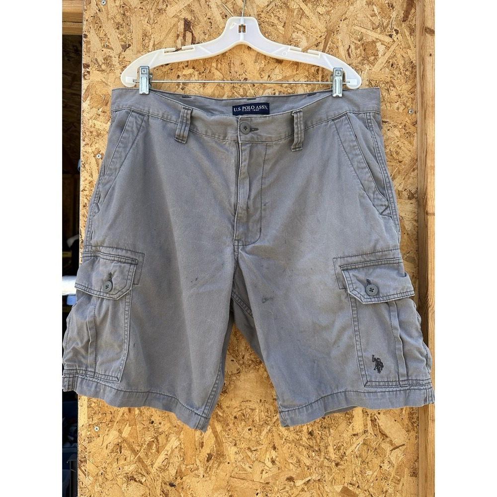 U.S. Polo Assn. Cargo Shorts Men 38‎ Gray Summer Beach Lake Casual